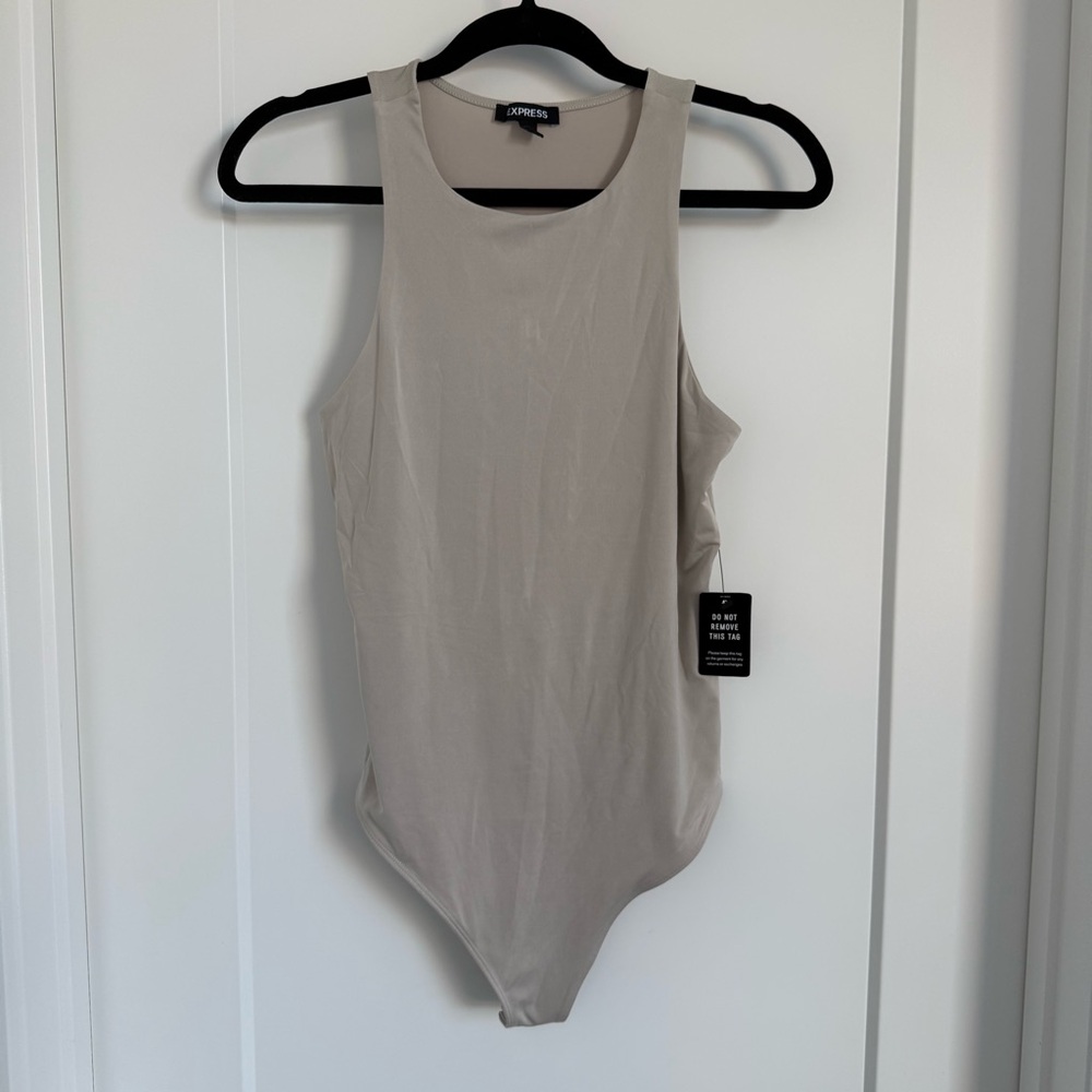 Express Women's Taupe Sleeveless Bodysuit